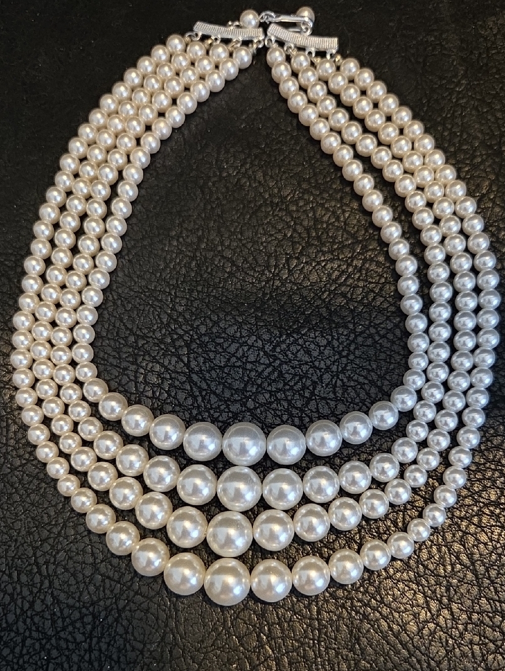Classic Multi-Strand White Pearl Necklace -